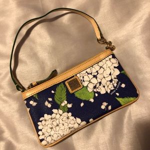 Dooney & Bourke Blue & White Hydrangea Wristlet